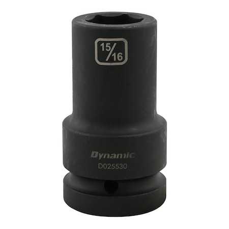 Dynamic 1" Drive Deep Socket, Black Phosphate, Tools 15/16" X 1" Drive, 6 Point Deep Length D025530